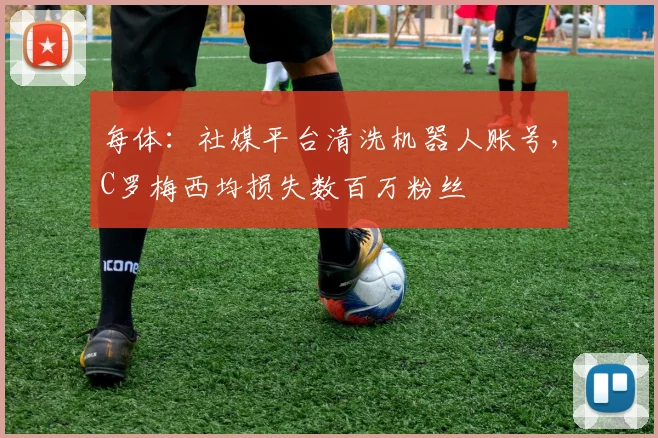 每体:社媒平台清洗机器人账号,C罗梅西均损失数百万粉丝